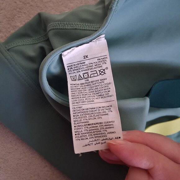 Old Navy Women's Size 2X Green PowerSoft Medium Support Go-Dry Sports Bra - Picture 6 of 8